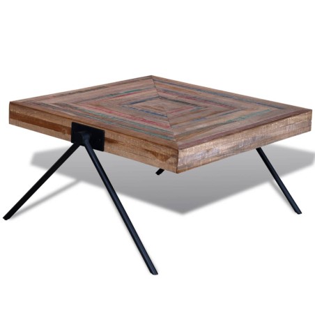 vidaXL Mesa de centro con patas en forma de V madera de teca reciclada 