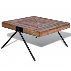 vidaXL Mesa de centro con patas en forma de V madera de teca reciclada 