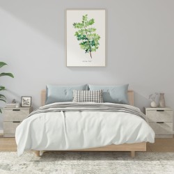 vidaXL Mesita de noche 2 uds madera contrachapada gris hormigón