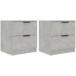 vidaXL Mesita de noche 2 uds madera contrachapada gris hormigón vidaXL Mesita de noche 2 uds madera contrachapada gris hormigón