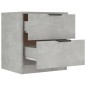 vidaXL Mesita de noche 2 uds madera contrachapada gris hormigón vidaXL Mesita de noche 2 uds madera contrachapada gris hormigón