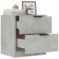 vidaXL Mesita de noche 2 uds madera contrachapada gris hormigón vidaXL Mesita de noche 2 uds madera contrachapada gris hormigón
