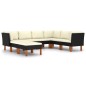 vidaXL Set de muebles de jardín 8 pzas cojines ratán sintético negro vidaXL Set de muebles de jardín 8 pzas cojines ratán sintético negro