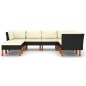 vidaXL Set de muebles de jardín 8 pzas cojines ratán sintético negro vidaXL Set de muebles de jardín 8 pzas cojines ratán sintético negro