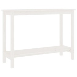 vidaXL Mesa consola de madera maciza de pino blanco 110x40x80 cm