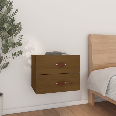vidaXL Mesita de noche de pared marrón miel 50x36x40 cm