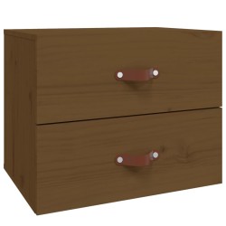 vidaXL Mesita de noche de pared marrón miel 50x36x40 cm