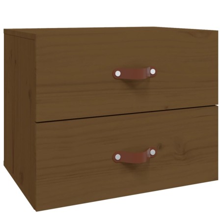 vidaXL Mesita de noche de pared marrón miel 50x36x40 cm