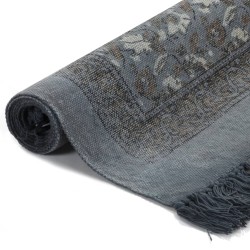 vidaXL Alfombra de algodón Kilim 120x180 cm estampado gris