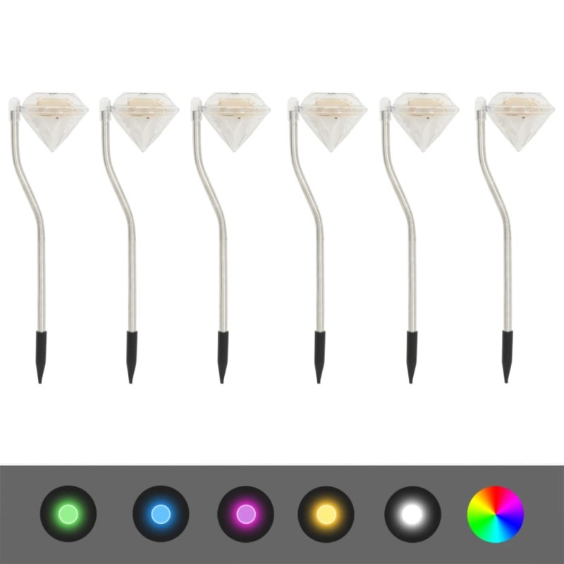 vidaXL Lámparas LED solares para jardín 6 unidades 9x7,8x29,5 cm vidaXL Lámparas LED solares para jardín 6 unidades 9x7,8x29,5 cm