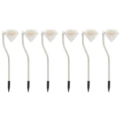 vidaXL Lámparas LED solares para jardín 6 unidades 9x7,8x29,5 cm