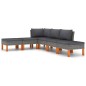 vidaXL Set de muebles de jardín 6 pzas y cojines ratán sintético gris vidaXL Set de muebles de jardín 6 pzas y cojines ratán sintético gris