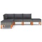 vidaXL Set de muebles de jardín 6 pzas y cojines ratán sintético gris vidaXL Set de muebles de jardín 6 pzas y cojines ratán sintético gris