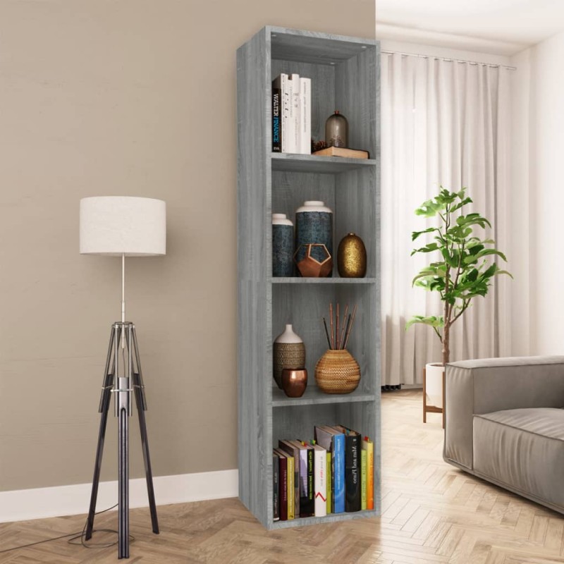 vidaXL Estantería/mueble de TV contrachapada gris Sonoma 36x30x143 cm vidaXL Estantería/mueble de TV contrachapada gris Sonoma 36x30x143 cm