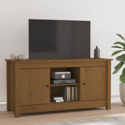 vidaXL Mueble de TV madera maciza de pino marrón miel 103x36,5x52 cm
