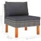 vidaXL Set de muebles de jardín 6 pzas y cojines ratán sintético gris vidaXL Set de muebles de jardín 6 pzas y cojines ratán sintético gris