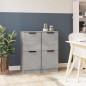 vidaXL Aparadores 2 uds madera contrachapada gris hormigón 30x30x70 cm