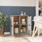vidaXL Aparadores 2 uds madera contrachapada gris hormigón 30x30x70 cm