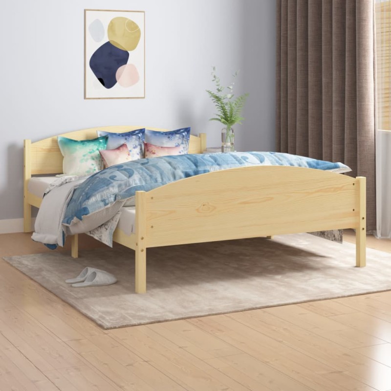 vidaXL Estructura de cama de madera maciza de pino 160x200 cm vidaXL Estructura de cama de madera maciza de pino 160x200 cm