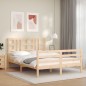 vidaXL Estructura de cama con cabecero madera maciza 140x200 cm vidaXL Estructura de cama con cabecero madera maciza 140x200 cm