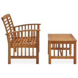 vidaXL Juego de muebles de jardín 2 piezas madera maciza de acacia