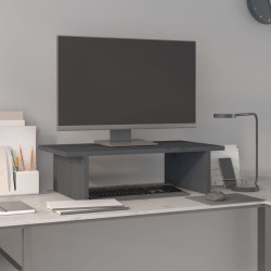 vidaXL Soporte de monitor madera maciza de pino gris 50x27x15 cm