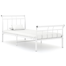 vidaXL Estructura de cama de metal blanco 100x200 cm