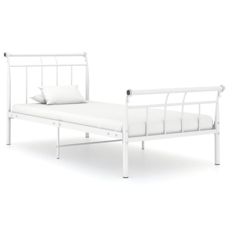 vidaXL Estructura de cama de metal blanco 100x200 cm vidaXL Estructura de cama de metal blanco 100x200 cm