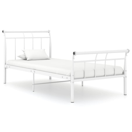 vidaXL Estructura de cama de metal blanco 100x200 cm