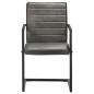 vidaXL Sillas voladizas de comedor 4 unidades cuero auténtico gris vidaXL Sillas voladizas de comedor 4 unidades cuero auténtico gris