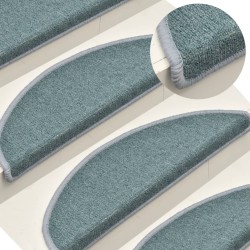 vidaXL Alfombras de peldaños de escalera 15 uds azul 56x17x3 cm