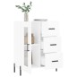vidaXL Aparador de madera contrachapada blanco brillante 69,5x34x90 cm vidaXL Aparador de madera contrachapada blanco brillante 69,5x34x90 cm
