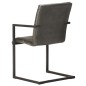 vidaXL Sillas voladizas de comedor 4 unidades cuero auténtico gris vidaXL Sillas voladizas de comedor 4 unidades cuero auténtico gris