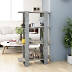 vidaXL Estantería/divisor de espacios gris hormigón 80x30x123,5 cm