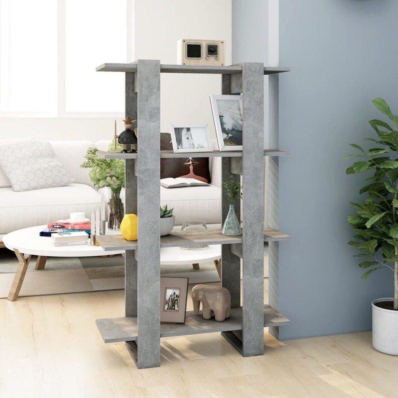vidaXL Estantería/divisor de espacios gris hormigón 80x30x123,5 cm vidaXL Estantería/divisor de espacios gris hormigón 80x30x123,5 cm