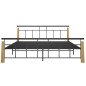 vidaXL Estructura de cama metal y madera maciza de roble 180x200 cm vidaXL Estructura de cama metal y madera maciza de roble 180x200 cm