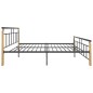 vidaXL Estructura de cama metal y madera maciza de roble 180x200 cm vidaXL Estructura de cama metal y madera maciza de roble 180x200 cm