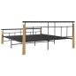 vidaXL Estructura de cama metal y madera maciza de roble 180x200 cm vidaXL Estructura de cama metal y madera maciza de roble 180x200 cm