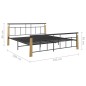vidaXL Estructura de cama metal y madera maciza de roble 180x200 cm vidaXL Estructura de cama metal y madera maciza de roble 180x200 cm