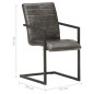 vidaXL Sillas voladizas de comedor 4 unidades cuero auténtico gris vidaXL Sillas voladizas de comedor 4 unidades cuero auténtico gris