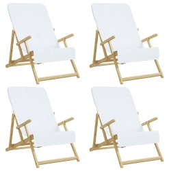 vidaXL Toallas de playa 4 uds tela blanco 400 g/m² 60x135 cm