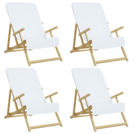vidaXL Toallas de playa 4 uds tela blanco 400 g/m² 60x135 cm