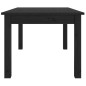 vidaXL Mesa de centro madera maciza de pino negro 80x50x40 cm