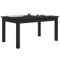 vidaXL Mesa de centro madera maciza de pino negro 80x50x40 cm