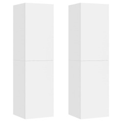 vidaXL Muebles para TV 2 uds contrachapada blanco 30,5x30x110 cm