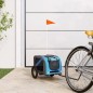 vidaXL Remolque de bicicleta mascotas hierro tela Oxford azul gris vidaXL Remolque de bicicleta mascotas hierro tela Oxford azul gris