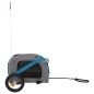 vidaXL Remolque de bicicleta mascotas hierro tela Oxford azul gris vidaXL Remolque de bicicleta mascotas hierro tela Oxford azul gris
