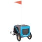 vidaXL Remolque de bicicleta mascotas hierro tela Oxford azul gris vidaXL Remolque de bicicleta mascotas hierro tela Oxford azul gris