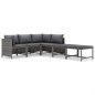 vidaXL Set de muebles de jardín 6 pzas y cojines ratán sintético gris vidaXL Set de muebles de jardín 6 pzas y cojines ratán sintético gris