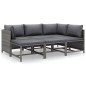 vidaXL Set de muebles de jardín 6 pzas y cojines ratán sintético gris vidaXL Set de muebles de jardín 6 pzas y cojines ratán sintético gris
